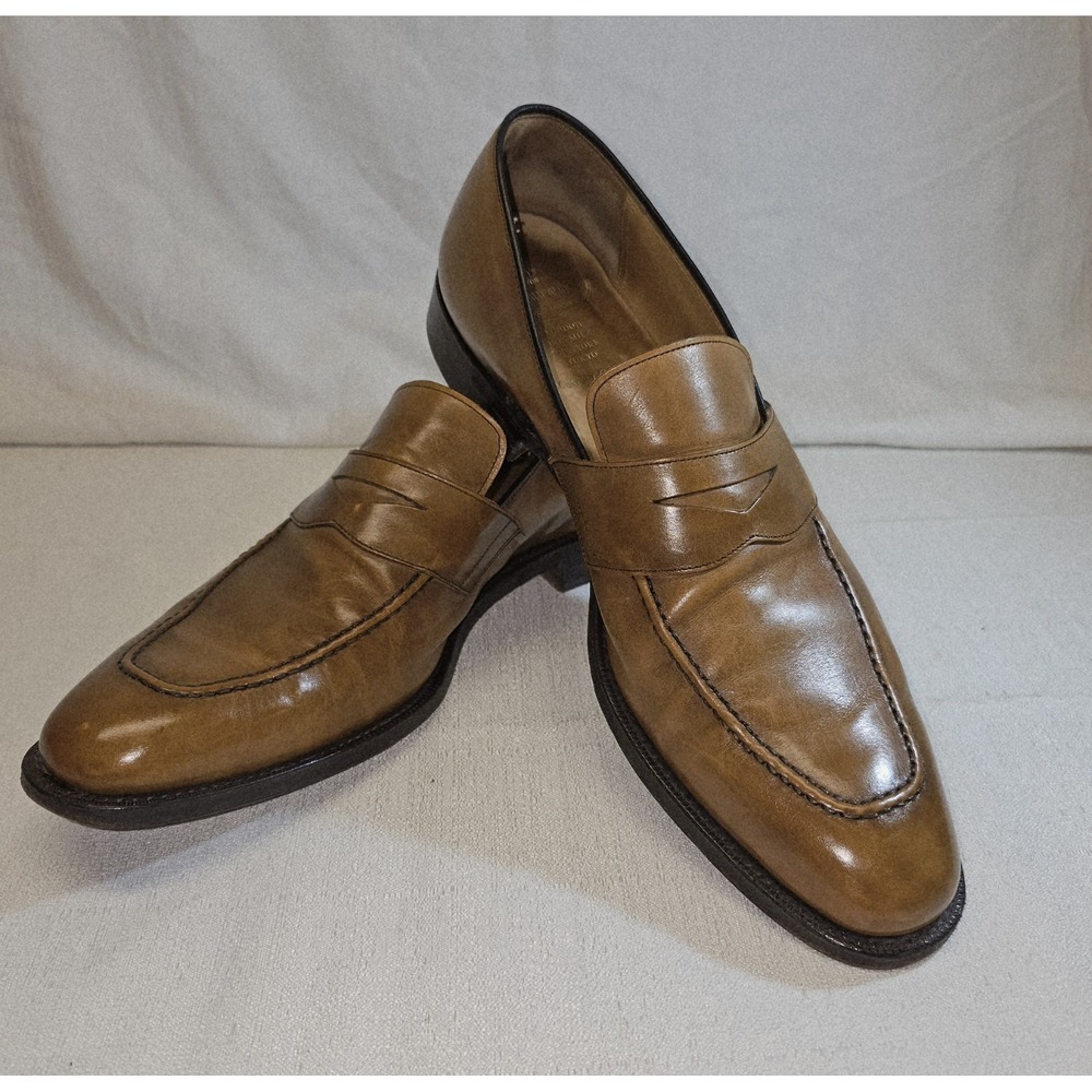 Church's British Tan Leather Penny Loafers US SZ 12, EU 42, Handcrafted Luxury